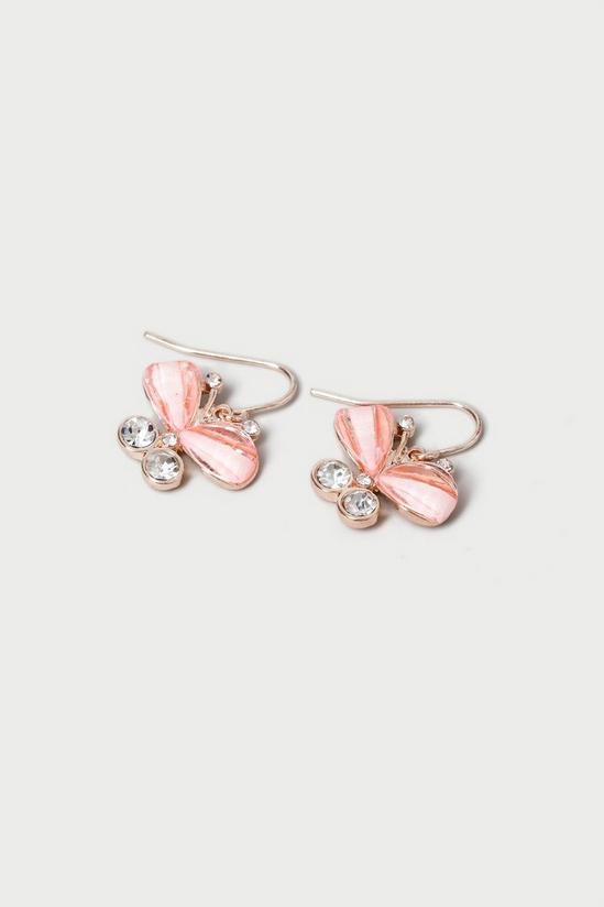Dorothy Perkins Pink Butterfly Drop Earrings 3