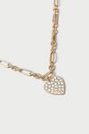 Dorothy Perkins Gold Link Chain & Rhinestone Heart Necklace thumbnail 2