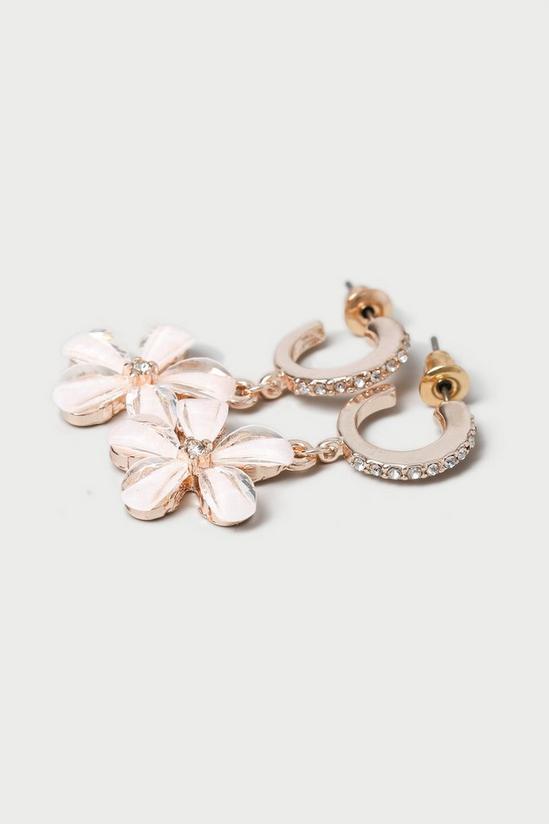 Dorothy Perkins White Flower Glass Drop Earrings 2