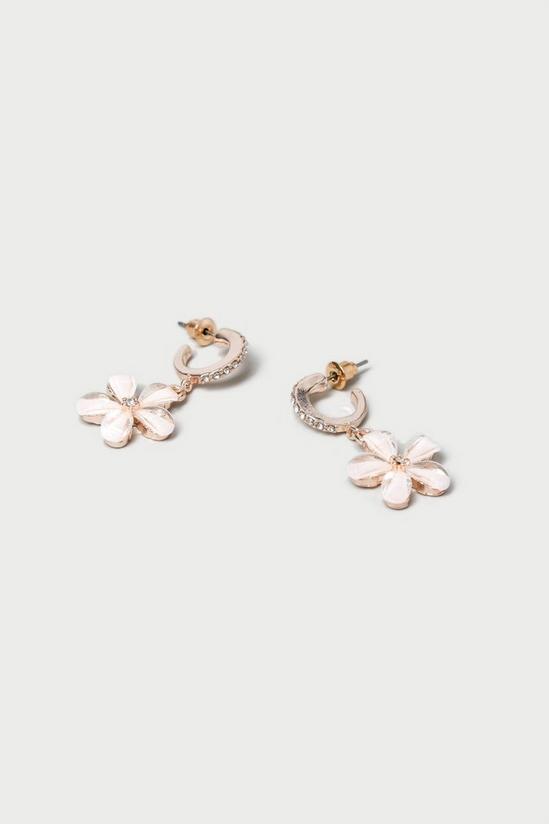 Dorothy Perkins White Flower Glass Drop Earrings 3