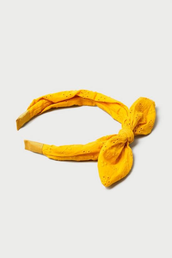 Dorothy Perkins Yellow Broderie Bow Aliceband 2