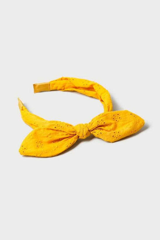 Dorothy Perkins Yellow Broderie Bow Aliceband 3