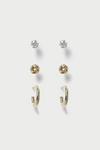 Dorothy Perkins Gold Plated Rhinestone Knot And Hoop 3 Pack thumbnail 1