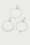 Dorothy Perkins Gold Drop Charm 3 Pack Of Anklets thumbnail 2