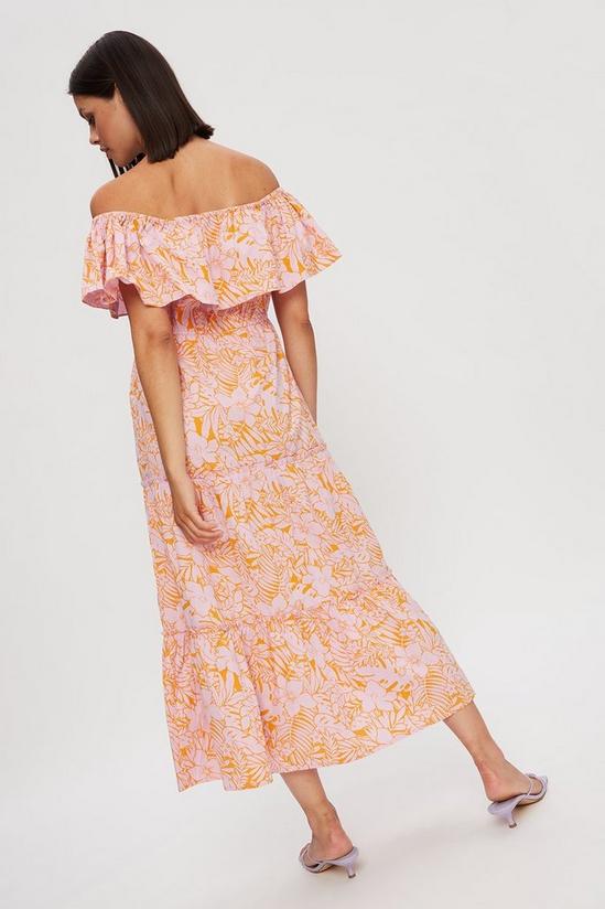 Dorothy Perkins Tropical Floral Tiered Bardot Maxi Dress 3