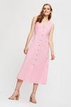 Dorothy Perkins Pink Button Through Midi Dress thumbnail 2
