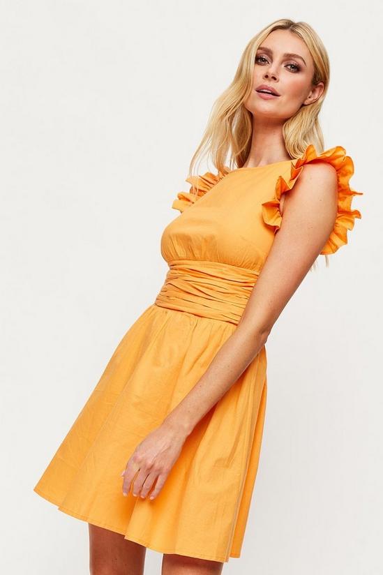 Dorothy Perkins Orange Ruched Waist Mini Dress 1