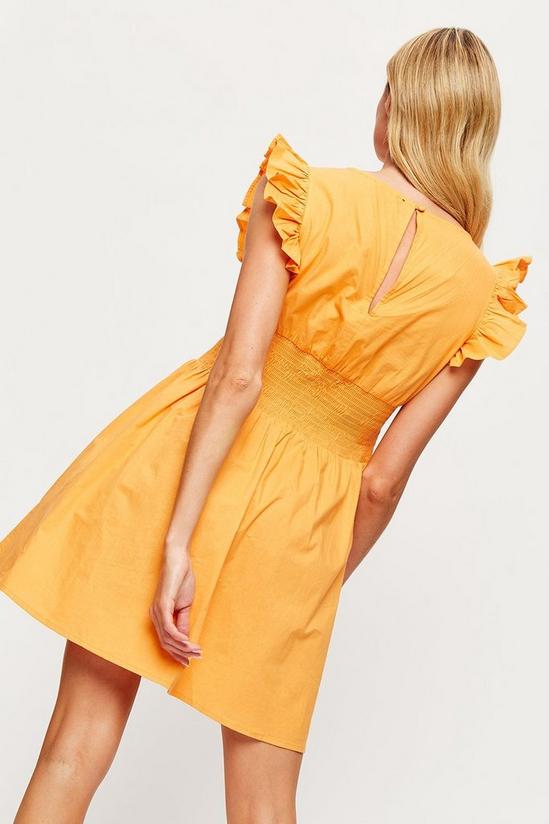 Dorothy Perkins Orange Ruched Waist Mini Dress 3