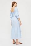 Dorothy Perkins Blue  Puff Sleeve Shirred Midi Dress thumbnail 3