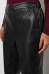 Dorothy Perkins Black Faux Leather Tailored Trousers thumbnail 4