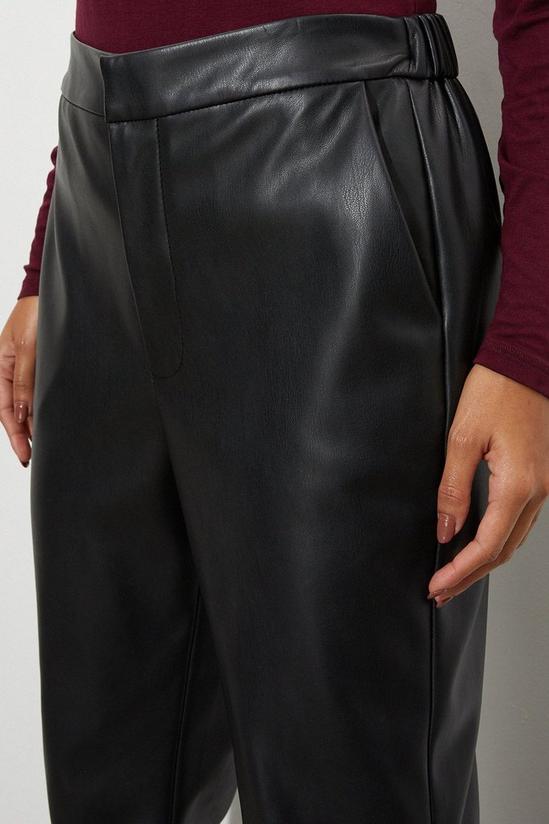 Dorothy Perkins Black Faux Leather Tailored Trousers 4