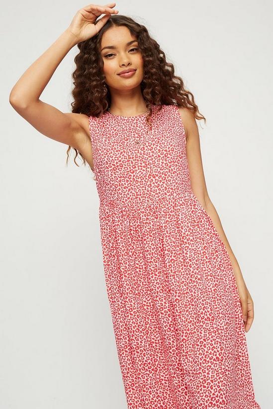 Dorothy Perkins Petite Pink & Red Leopard Frill Detail Maxi 4