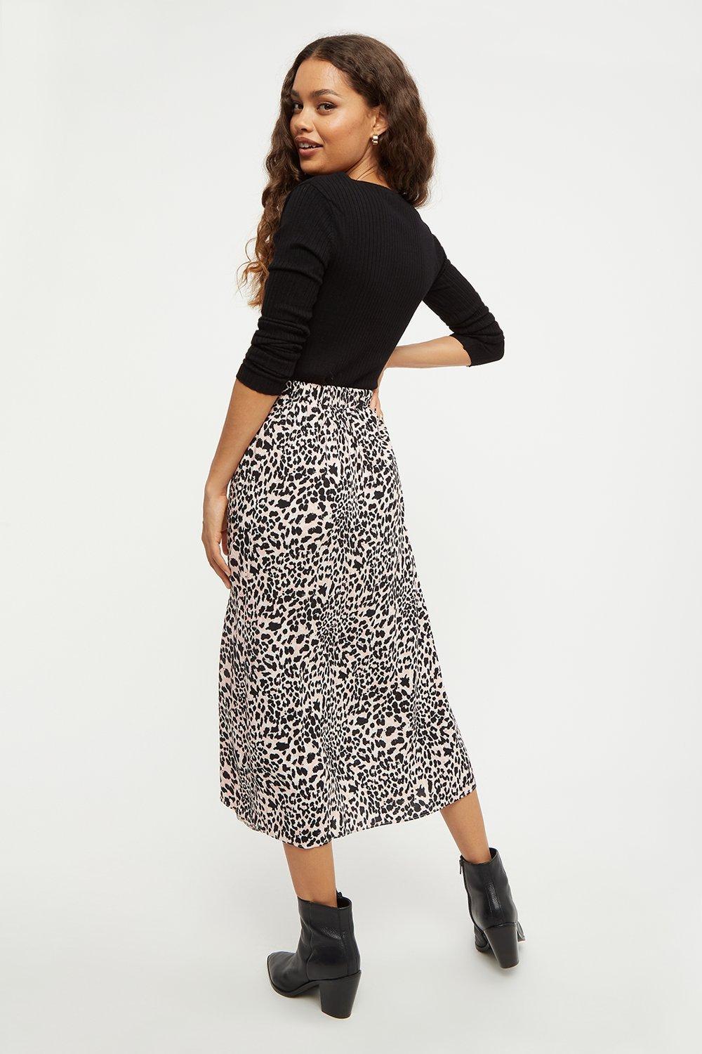 Petite leopard clearance print maxi skirt