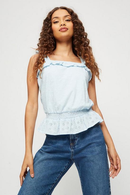 Dorothy Perkins Petite Baby Blue Frill Detail Cami 1