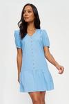 Dorothy Perkins Blue Button Through Mini Dress thumbnail 1