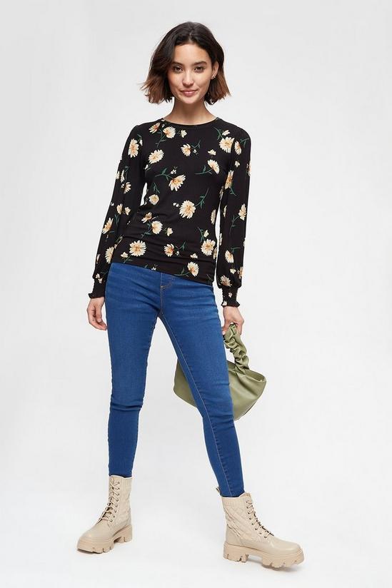 Dorothy Perkins Petite Floral Shirred Cuff Top 2
