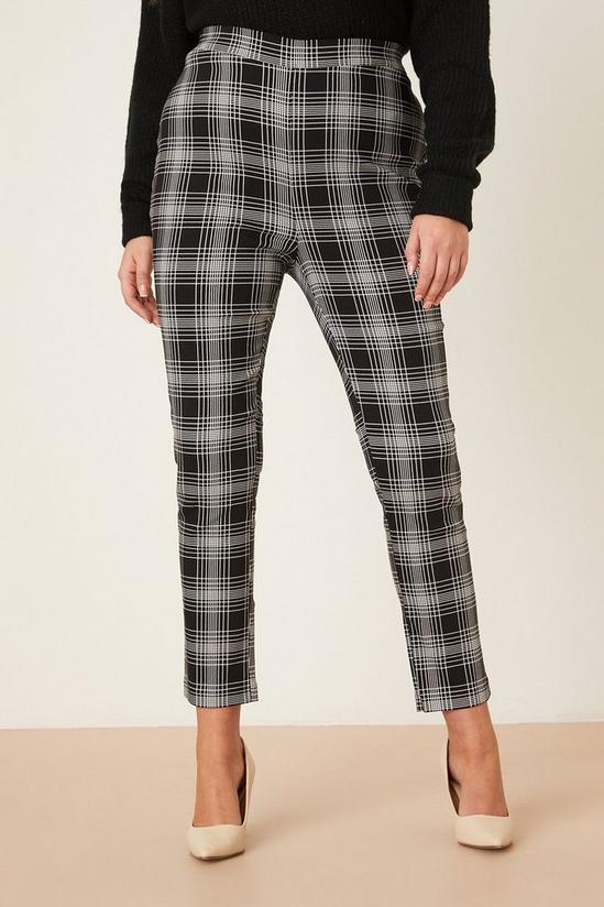 Dorothy Perkins Curve Black Check Bengaline Trousers 1