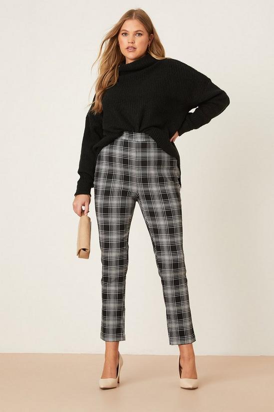 Dorothy Perkins Curve Black Check Bengaline Trousers 2