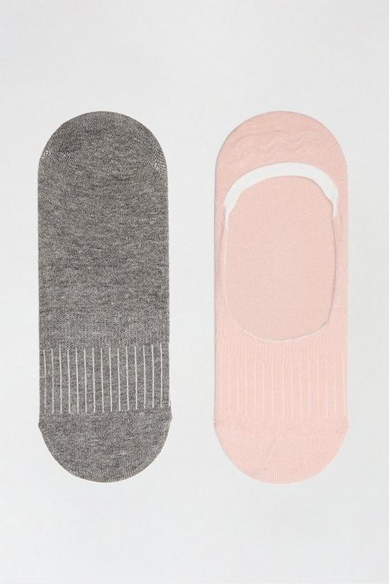 Dorothy Perkins Two Pack Ribbed Grey And Pink Footsie 1