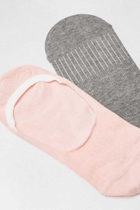 Dorothy Perkins Two Pack Ribbed Grey And Pink Footsie 2