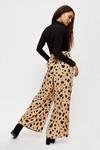 Dorothy Perkins Petite Large Leopard Belted Wide Leg Trousers thumbnail 3