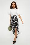 Dorothy Perkins Petite Mono Silhouette Floral Midi Skirt thumbnail 2