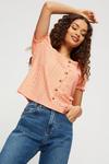 Dorothy Perkins Petite Button Front Puff Sleeve Tee thumbnail 4