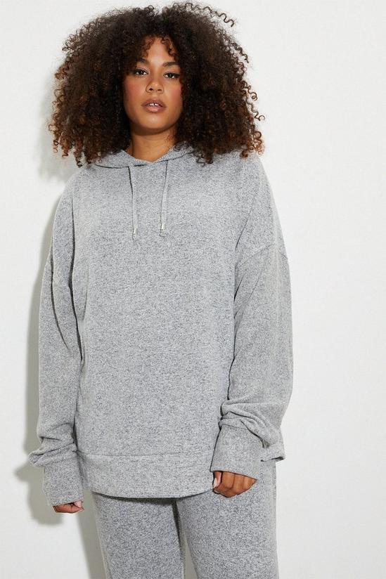 Dorothy Perkins Curve Grey Marl Soft Touch Hoodie 1