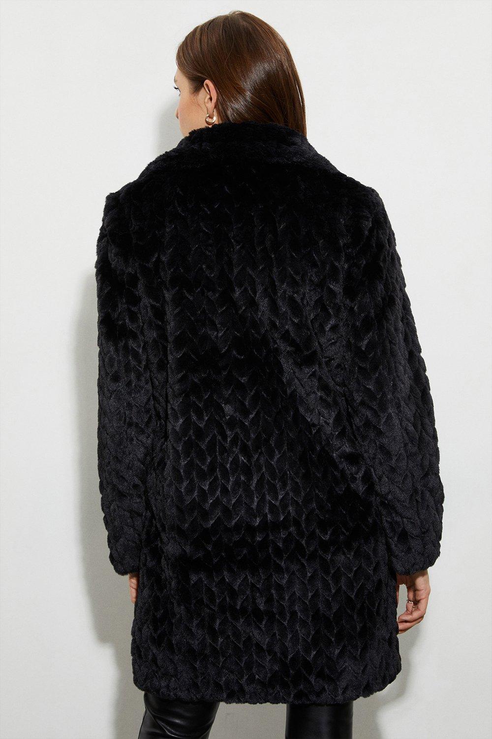 Dorothy perkins shop black fur jacket