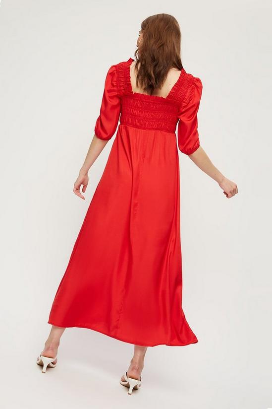 Dorothy Perkins Red Shirred Midi Dress 3
