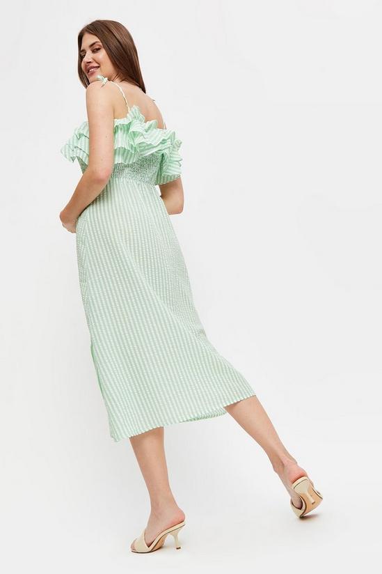 Dorothy Perkins Green Stripe Ruffle Strappy Midi Dress 3