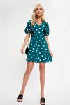 Dorothy Perkins Green Spot Ruffle Mini Dress thumbnail 2