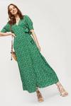 Dorothy Perkins Green Blouson Sleeve Wrap Dress thumbnail 2