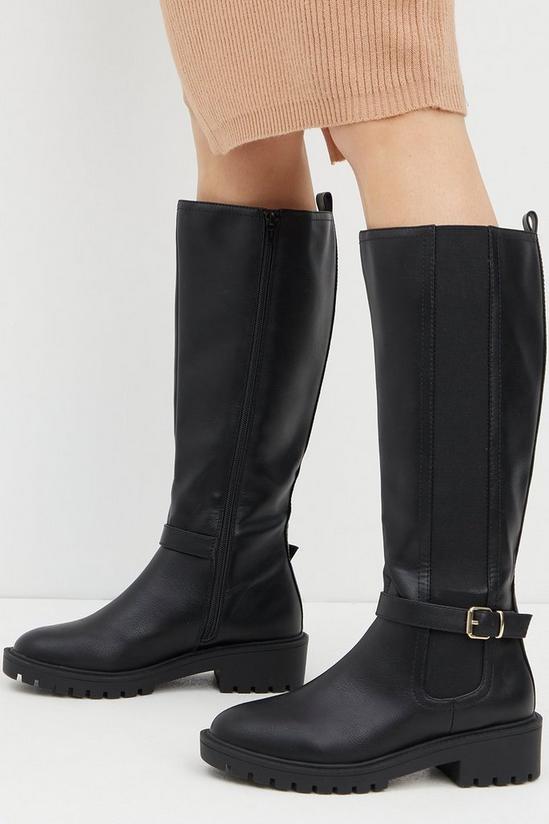 Dorothy Perkins Wide Fit Kali Buckle Detail High Leg Boots 1