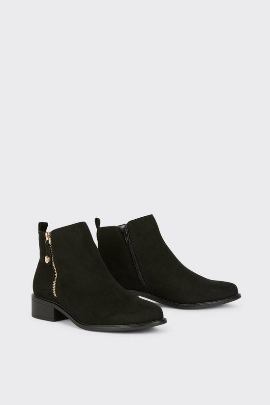 Dorothy Perkins Wide Fit Mable Side Zip Ankle Boots 3