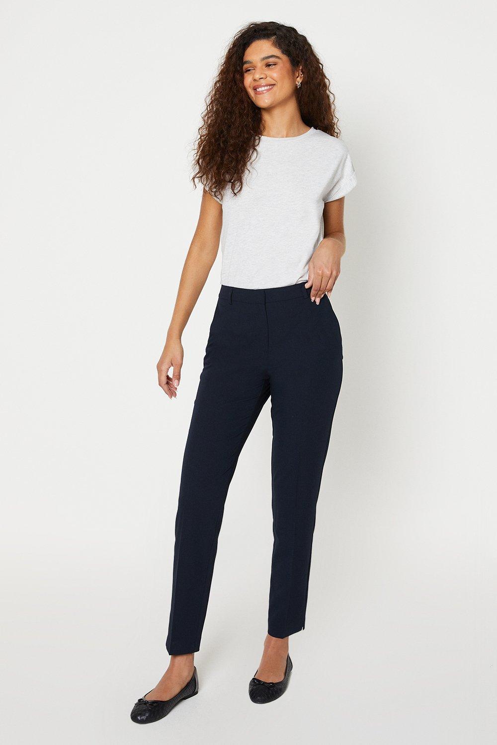 Ankle grazer cheap navy trousers