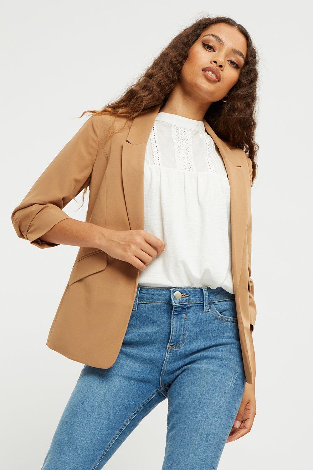 Camel petite blazer sales