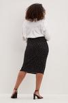 Dorothy Perkins Curve Mono Spot Midi Skirt thumbnail 3