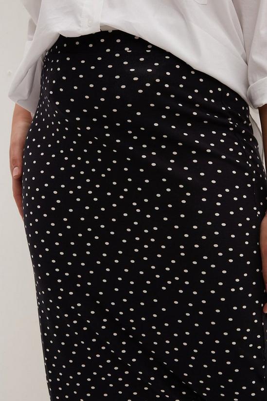 Dorothy Perkins Curve Mono Spot Midi Skirt 4