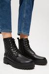 Dorothy Perkins Wide Fit Minnie Quilt Detail Lace Up Hiker Boots thumbnail 1