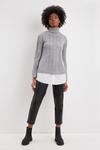 Dorothy Perkins Tall Grey Cable Knit Jumper 2 In 1 thumbnail 2
