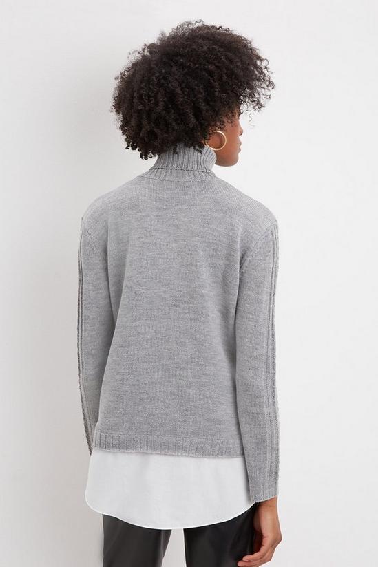 Dorothy Perkins Tall Grey Cable Knit Jumper 2 In 1 3