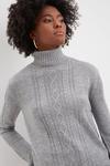 Dorothy Perkins Tall Grey Cable Knit Jumper 2 In 1 thumbnail 4
