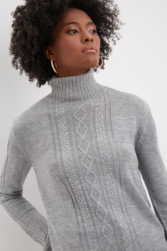 Dorothy Perkins Tall Grey Cable Knit Jumper 2 In 1 4