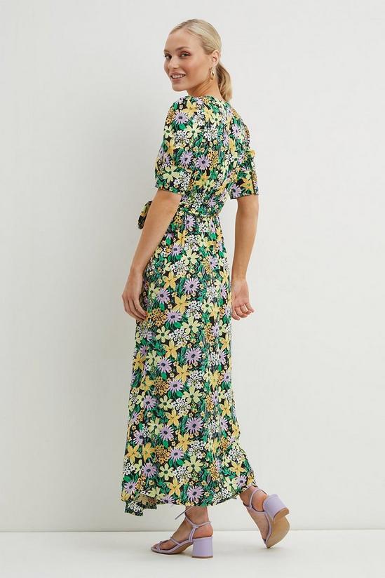 Dorothy Perkins Petite Floral Blouson Sleeve Wrap Dress 3