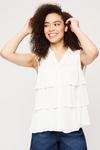 Dorothy Perkins Ivory Tiered Crinkle Button Through Top thumbnail 1