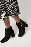 Dorothy Perkins Wide Fit Amber Side Zip Block Heel Boots thumbnail 4