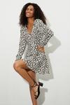 Dorothy Perkins Ivory Khaki Leopard Shirred Cuff Mini Dress thumbnail 5
