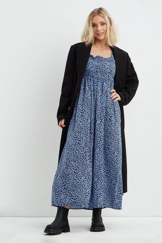 Dorothy Perkins Petite Blue Leopard Midaxi Dress 2