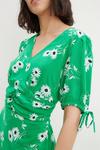 Dorothy Perkins Tall Green Daisy Floral Ruched Waist Midaxi Dress thumbnail 4